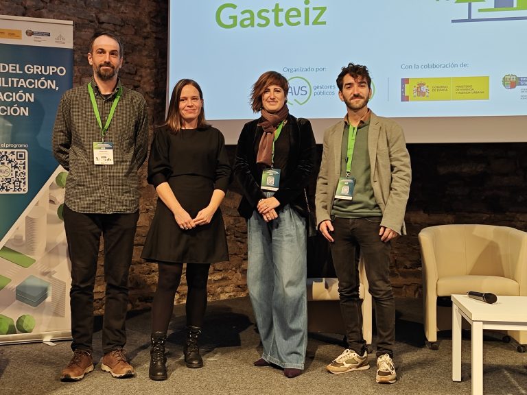 From left to right: Ander Bilbao (Cíclica), Olatz Ugarte and Ana Telleria (Basque Government) and Miguel Segovia (GBCE)